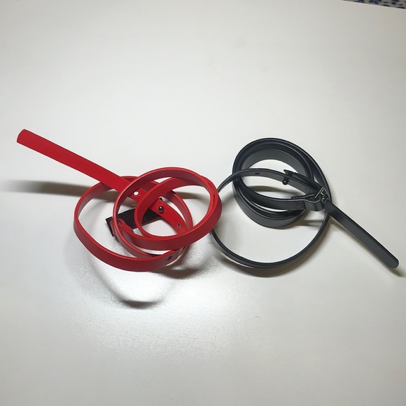 SOLD ALREADY: Calvin Klein Skinny Belts (2 PCs - 1 red/ 1 black) - Picture 2 of 5